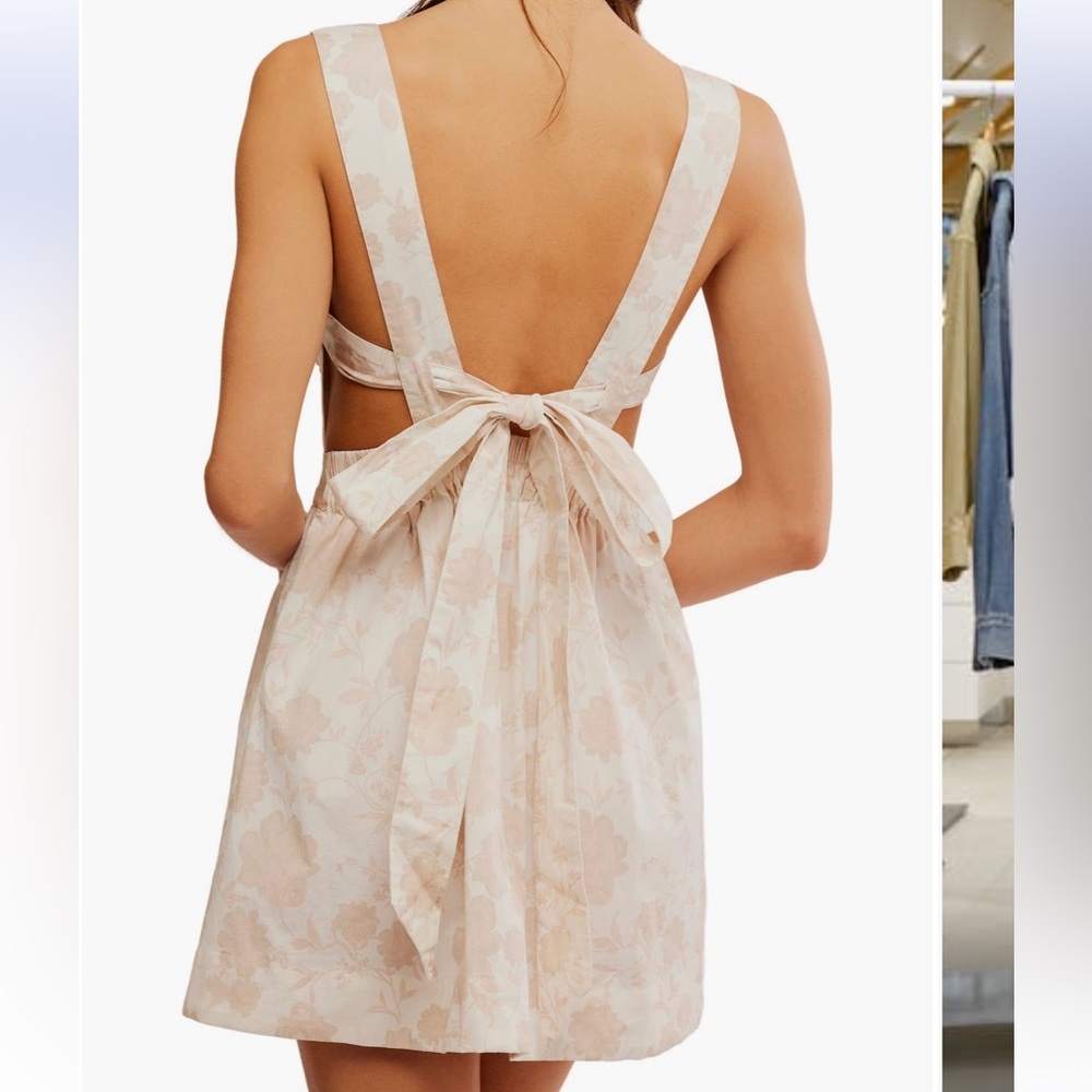 Free People Cream Floral Mini Dress - Picture 3 of 6